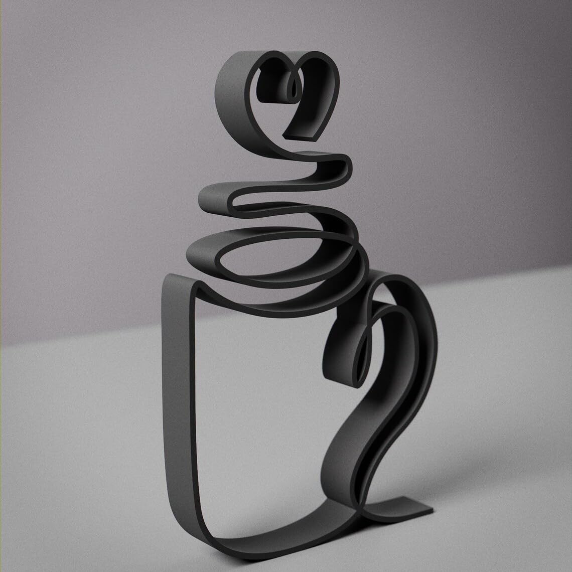 Personalized Coffee Tea Mug Plastic Line Art Figure Minimalist Beverage Sculpture with Custom Name for Home Decor Desk Shelf Daily Drink Theme Display for Kitchen Office - Image 3