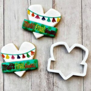 Heart with Banner/Heart Plaque Cookie Cutter Cookie - Choose Standard or Dishwasher Safe - Suitable Size - Made in India - Perfect for Valentines Day, Anniversaries, and Love-Themed Ev