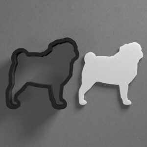 Pug Dog Breed Polymer Clay Cutter Sharp Tapered Edge for Earrings Jewelry Making Tool Mini Studs Pendant Set Cute Pet Silhouette Cookie Cutter for DIY Clay Craft Animal Lover Jewelry
