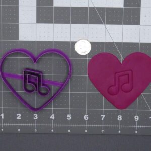 Eighth Note Heart Cookie Cutter Black Cookie India Baking Tool for Making Music, Valentine, and Love-Themed Cookies, Fondant, Chocolate, Cake Decorations, DIY Crafts, Party Treats,
