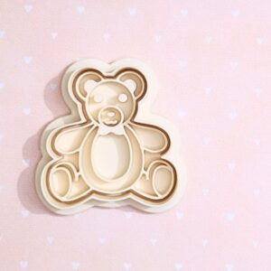 Teddy Bear Cookie Cutter Set for Cute Baby Shower Birthday Party Baking Sugar Cookie Dough Fondant Biscuit Pastry Decoration Sweet Teddy Shaped Treats for Kids Cupcakes and Crafts