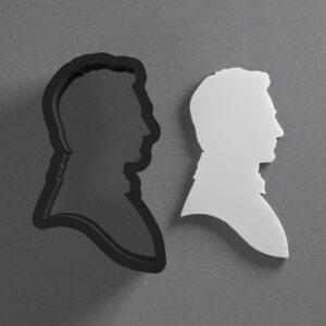 Mr Darcy Jane Austen Silhouette Shaped Polymer Clay Cutter with Sharp Tapered Edge for Clean Cutting, Jewelry and Earring Tool for Mini Studs and Pendant Sets, Cookie Cutter