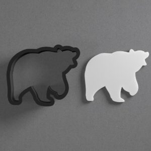 Roaring Bear Polymer Clay Cutter Sharp Tapered Edge for Earrings Jewelry Making Tool Mini Studs Pendant Set Bold Animal Silhouette Cookie Cutter for DIY Clay Craft and Wildlife Jewelry