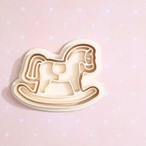 Rocking horse cookie cutter set for baby shower cookies fondant pastries baking perfect for newborn celebrations kids crafts school projects cake decorating holiday treats and gift
