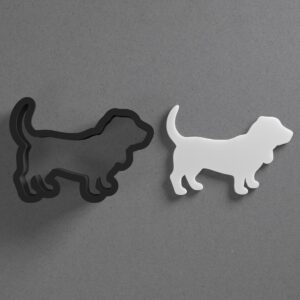 Basset Hound Dog Clay Cutter with Sharp Tapered Edge for Polymer Clay Earrings Studs Pendants Jewelry Making Cookie Biscuit Clay Art Dog Lover Gift Animal Breed Shape Cutter
