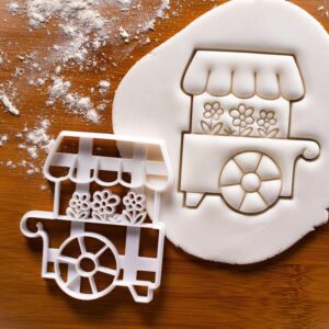 Flower Cart Cookie Cookie Cutter Biscuit Fondant Craft Clay Cheese Dough Sugarpaste Sugarcraft Baking Tool Florist Spring Garden Wedding Party Floral Stand Gardening Theme India