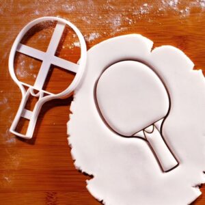 Table Tennis Racket Cookie Cutter Cookie for Sports and Ping Pong Themed Baking Tool Durable Biscuit Cutter Ideal for Game Lovers Birthday Parties and Athletic Event Treats