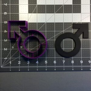 Male Symbol 101 Black Cookie Cutter for Science Identity Education Medical Theme Baking Classroom Projects Awareness Events Fondant Decoration Clay Craft Party Supplies