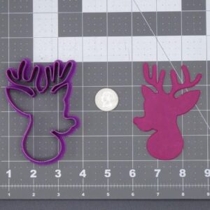 Christmas Reindeer Head Cookie Cutter Silhouette Black Cookie India Holiday Baking Tool for Making Festive Cookies, Fondant, Chocolate, Crafts, Cake Decorations, and DIY Projects
