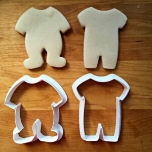 Set of 2 Cookie Baby Romper Cookie Cutters for Baby Shower Baking Biscuits Cake Fondant Decorations Suitable Size Durable Mold Made in India for Newborn Celebrations and Baby-Themed