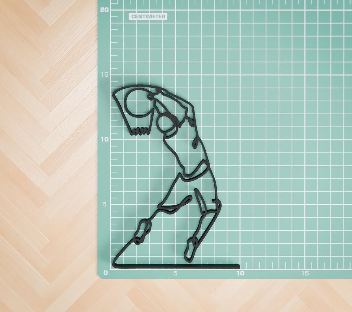 Basketball Player Line Art Figure Plastic Sports Decor Gift for Basketball Lovers Minimal Home Display Sculpture for Living Room Office Shelf Study Desk Sports Fan India - Image 4