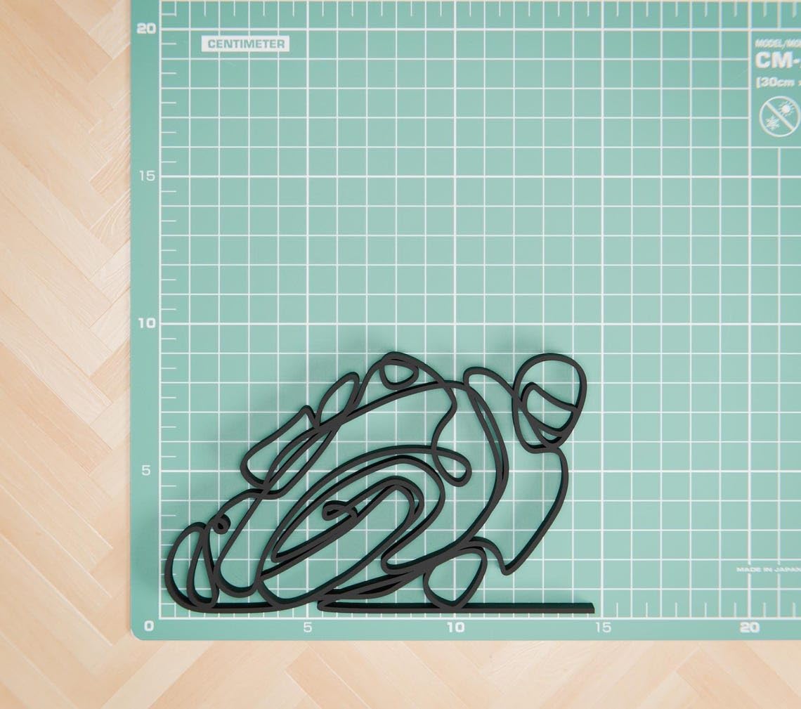 Motorbiker Personalized Line Art Figure Plastic Minimal Home Decor with Name Detail for Bike Lovers Office Desk Shelf Living Room Table Display Artistic Rider Gift India - Image 4