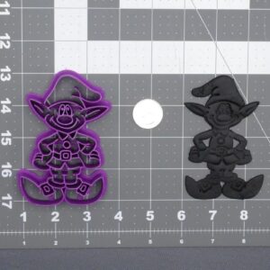 Black Christmas Elf Body 266-E363 Cookie Cutter Cookie Holiday Baking Tool for Santa�s Helper Cookies Festive Dessert Decorations Kids Treats DIY Winter Party Supplies Christmas Crafts