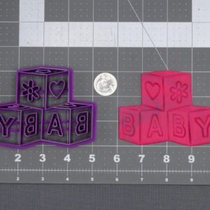 Black Baby Blocks 266-M042 Cookie Cutter Cookie Alphabet Cube Mold for Baby Shower Cookies Fondant Decorations Kids Birthday Baking Craft Projects Educational Play Dough Shapes