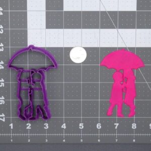 Black Cookie Kids with Umbrella Cookie Cutter for Baking Biscuits Fondant Pancakes Sandwiches and Cake Decorating Child and Umbrella Shape Cookie Cutter for Rain Theme Parties Baby
