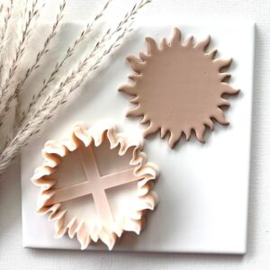 Flaming Sun Outline Cookie Cookie Cutter for Polymer Clay Jewelry Fondant Decorating and Baking Crafts Large Clay Cutter for Earrings Pendants Cupcake Toppers and Summer Projects