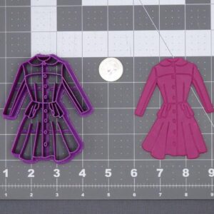 Button Down Dress 266 H314 Cookie Cutter for Baking Shortbread Biscuits Fondant Clay Crafts Cake Toppers Fashion Theme Party Supplies DIY Projects Boutique Decor and Kids Dress-Up