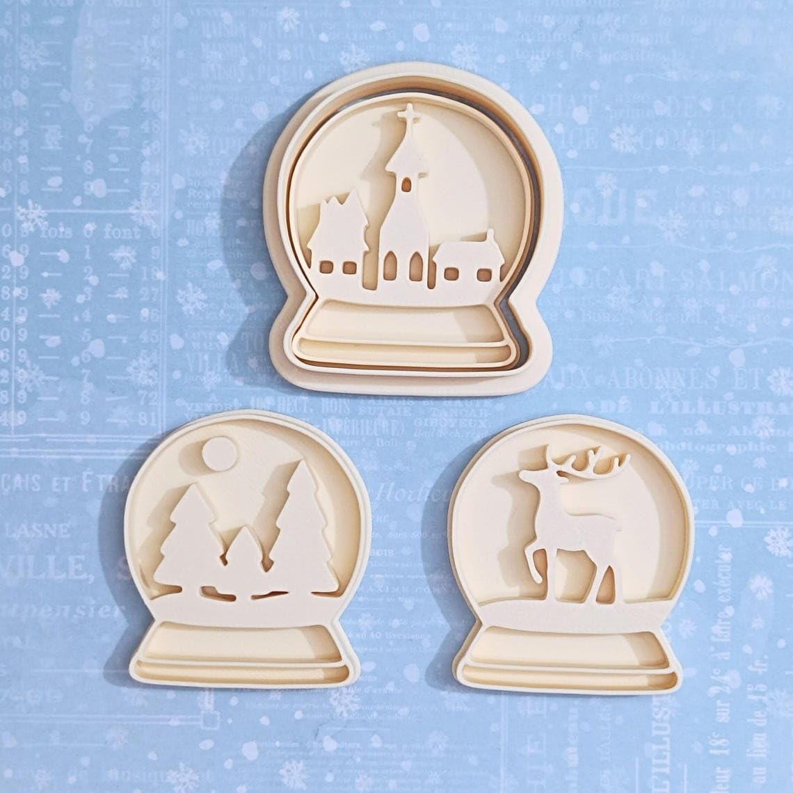 Snowglobes Cookie Cutter Set for Holiday Cookies Winter Baking Christmas Decorations Sugar Paste Cupcake Toppers DIY Gifts Snow Scene Themes Party Favors Kids Crafts and Seasonal