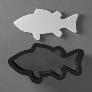 Sea Bass Fish Cookie Polymer Clay Cutter with Sharp Tapered Edge for Jewelry Making, Mini Stud Earrings, Pendant Sets, Earring Crafting Tool, Cookie Cutter for Clay and Dough Shaping