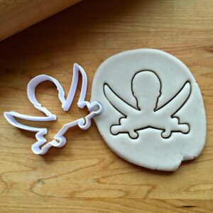 Jolly Roger Cookie Cutter Cookie - Suitable Size - Choose Standard or Dishwasher Safe - Made in India - Pirate Skull and Crossbones Mold for Baking, Crafting, Party Cookies & DIY Proje