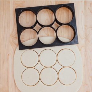 Set of 6 Circle Cookie Fondant Clay Cutters 2 Inch Diameter for Baking Decorating Round Shaped Party Treats Dough Modeling Craft Projects Kids Activities India Cookie
