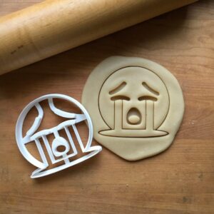 Sobbing Face Cookie Cookie Cutter for Baking and Decorating, Funny Crying Emoji Face Shape, Made in India for Parties, Birthdays, Kids and Adults