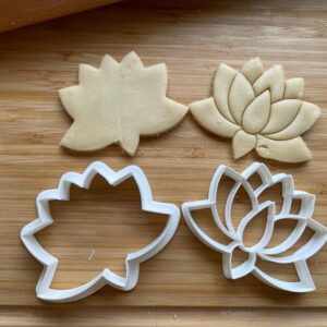 Set of 2 Lotus Flower Cookie Cutters Cookie - Suitable Size - Made in India - Ideal for Baking, Crafting & Decorating - High-Quality Lotus-Shaped Molds for Elegant Cookies & Treats