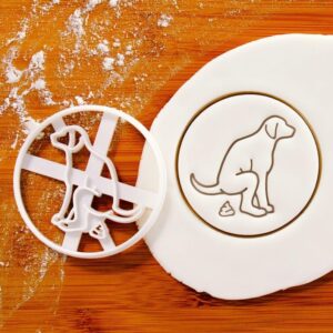 Dog Pooping Cookie Cutter Design 1 for Biscuits Funny Dog Treat Shape Baking Tool Humorous Pet Lover Gift Unique Puppy Themed Cookies and Entertaining Animal Party SnacksThis (ONLY DESIGN 1)