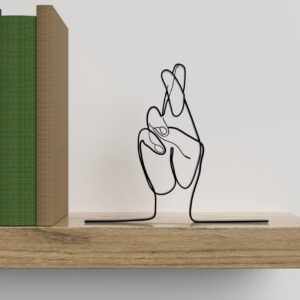Fingers Crossed Sculpture: Good Luck Hand Gesture Statue, Lucky Charm Gift, and Home Decor