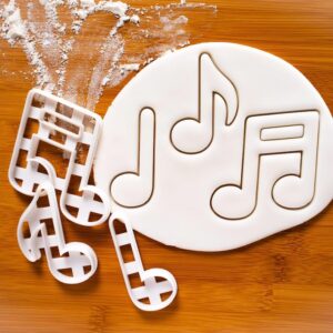 3 Musical Notes Cookie Cutters for Concert Music Lover Biscuit Cutters Treble Clef Crotchet Quarter Note Quaver Eighth Note Semiquaver Musician Gift Baking Tools (ONLY 3 MUSICAL NOTES)