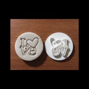 Black Love Embosser Stamp Cookie Cookie and Cupcake Decorating Tool Made in India for Valentines Day Wedding Baking Homemade Treats Fondant Crafts Romantic Gifts and Party Desserts
