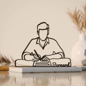 Writer Line Art Figure Plastic Creative Writing Inspired Decor Gift Idea Minimal Art Statue for Desk Shelf Home Office Display Modern Interior Reading and Study Decoration India
