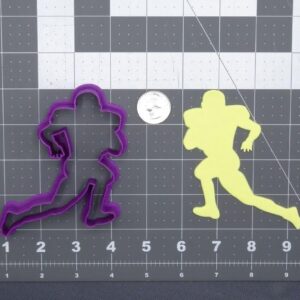 Black Football Player Body 266-G217 Cookie Cutter Silhouette for Sports Theme Baking Clay Fondant Tool Custom Cookies Birthday Party Decorations Gift for Football Fans and Coaches