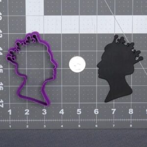 Queen Head 266-D804 Cookie Cutter Silhouette Black Cookie Royal Female Face Profile Cookie Stamp for Baking Regal Party Themes Fondant Toppers Crafts Classroom Projects and Cake