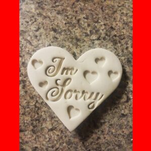 Im Sorry Heart Black Cookie Cookie Cutter for Valentine Anniversary Love Apology Themed Baking Heart Shape Cookie Mold for Weddings Romantic Desserts Gift Boxes Fondant Crafts