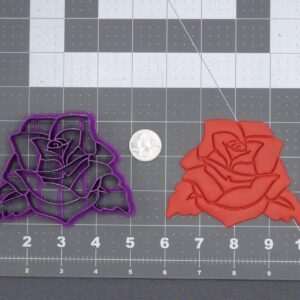 Black Rose Flower 266-I972 Cookie Cutter Cookie India Made Floral Shape Baking Tool for Cookies Clay Crafts Cake Decoration Wedding Themes Spring Events and DIY Art Projects