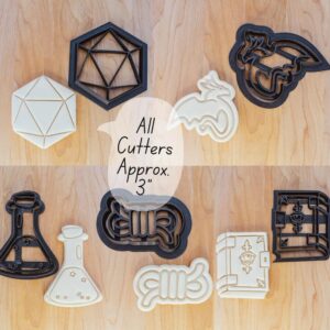 Role Playing Game (RPG) Symbols Cookie Cutter Kit (5) Cookie for Fondant, Clay, Dough, TTRPG Adventuring Gear Design, Role Playing Game Cookie Set, Fantasy Party Treats Made in India