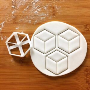 Hexagon Cuboid Cookie Cutter for Geometry Theme Baking Geometric Shape Biscuit Fondant Cutter for Math Parties Educational Activities STEM Crafts Gingerbread Cookies and Unique Gift