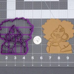 Afro Girl 266-I622 Cookie Cutter Black Cookie Silhouette Head Cookie Mold for Dough Clay Fondant DIY Baking Supplies Afrocentric Party Favor Crafting Gift for Hair Style and Culture