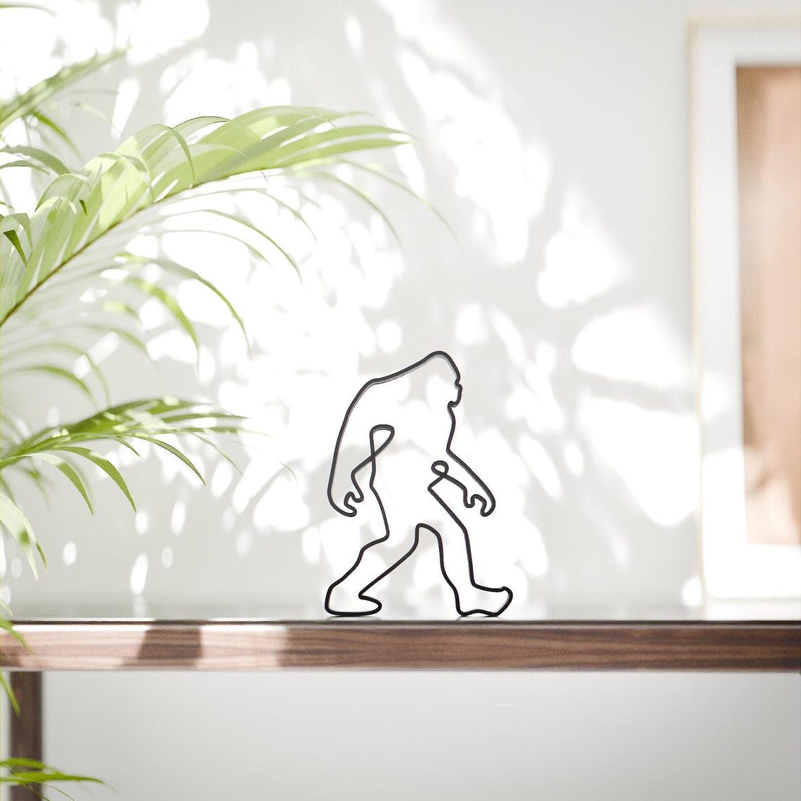 Bigfoot Personalized Line Art Figure Plastic Modern Home Decor Sculpture with Custom Name for Camping and Nature Lovers Desk Shelf Table Display Minimal Artistic Adventure Accent India - Image 2