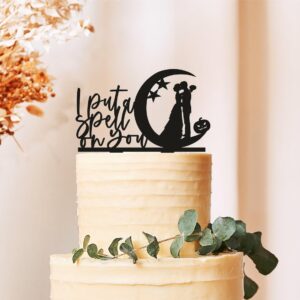 Halloween Wedding Cake Topper | "I Put a Spell on You" Cake Decoration | Unique Spooky Wedding Cake Topper | Halloween-Themed Cake Decor for Weddings and Special Occasions (5 inch)