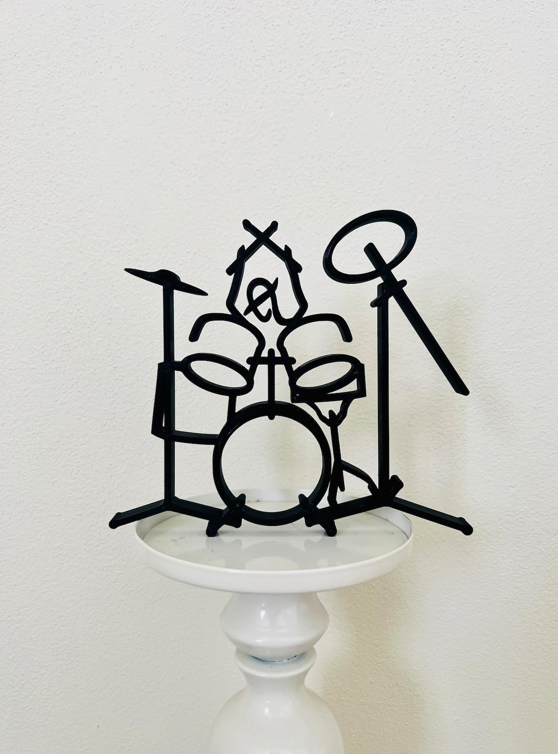 Rock Music Drummer: Minimalist Statue Tabletop Figure, Ideal Bookshelf and Windowsill Sculpture, and Birthday Present - Image 3