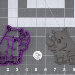 Rhinoceros Body 266-L677 Cookie Cutter Black Cookie Wild Animal Shape Biscuit Mold for Jungle Safari Cookies Zoo Party Baking Kids Crafts Cake Decorations and Educational Activities