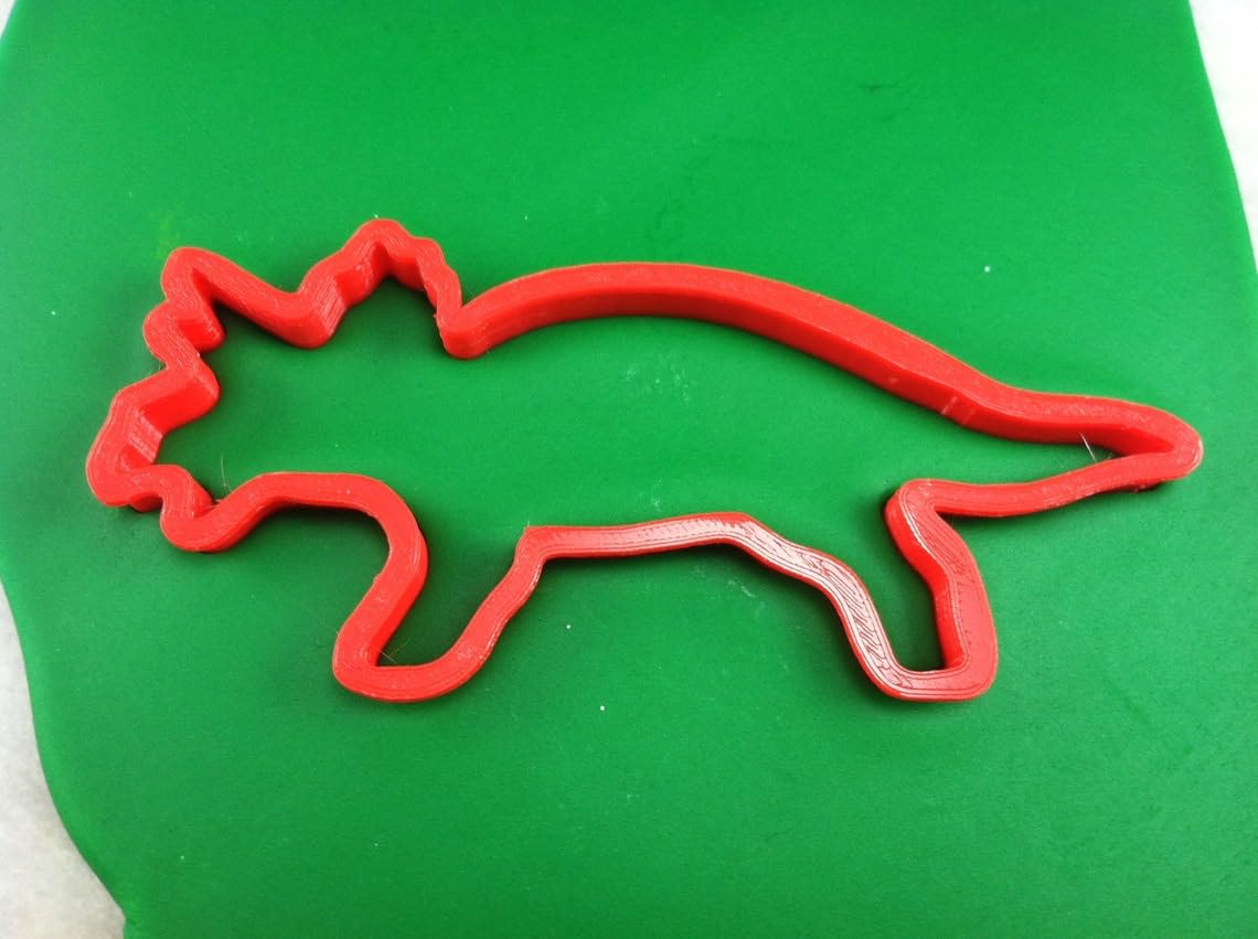 Black Triceratops Cookie Cutter Plastic Outline with Sharp Edges for Dinosaur and Prehistoric Theme Cookies, Fondant, Pastry, Biscuits, Cake Decorating, Crafts, and Baking Fun - Image 2