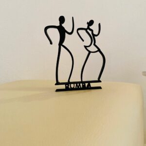 Rumba Style: Dancing Couple in Rhythmic Minimalist Art Sculpture for Tabletop Display, Gift, Housewarming Present, Shelf Sitter Home Decor