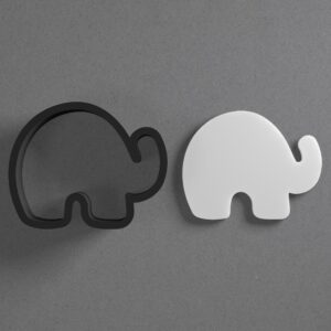 Stylized Elephant Polymer Clay Cutter Sharp Tapered Edge for Earrings Jewelry Making Tool Mini Studs Pendant Set Animal Silhouette Cookie Cutter for DIY Clay Craft Wildlife and Boho