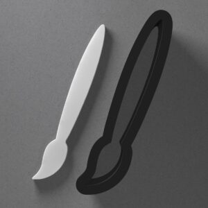 Artist Brush Shape Polymer Clay Cutter with Sharp Tapered Edge for Clean Cutting, Jewelry and Earring Tool for Mini Studs and Pendant Sets, Cookie Cutter for Art Theme Craft and Baking