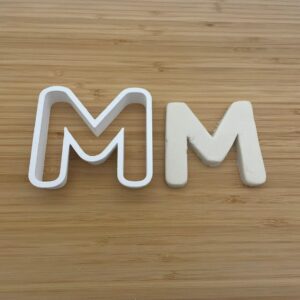 Letter M Alphabet Shape Polymer Clay Cutter Cookie Fondant Biscuit Cutter Sharp Tapered Edge Tool for Earrings Jewelry Making Monogram Cupcake Decoration Baking Craft Projects Initial