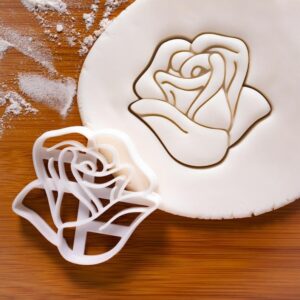 Cookie Rose Flower Cookie Cutter Biscuit Mold Detailed Rosa Petals Design Perfect for Botanical Baking Floral Themed Parties and Creative Plant Lover Treats