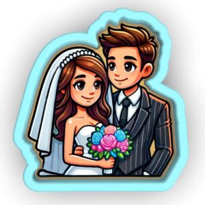Black Wedding Couple Cookie Cutter Stamp Stencil Baking Tool for Cookies Fondant Pastry Biscuits Desserts Sandwiches Party Snacks Wedding Theme Baking Decoration Kitchen Accessories